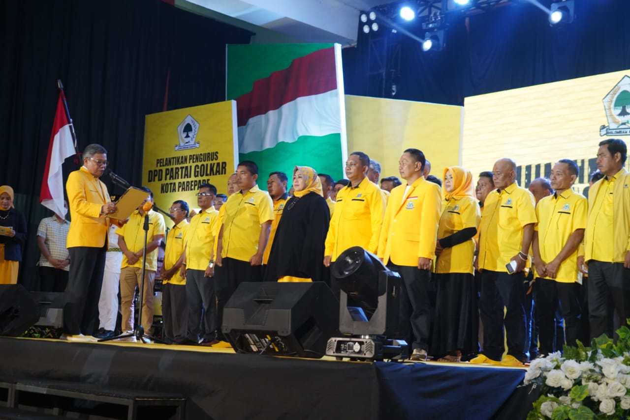 Resmi Lantik Erna Taufan Ketua Golkar Parepare, Taufan Pawe Support Millenial Go Gaet Pemilih Pemula